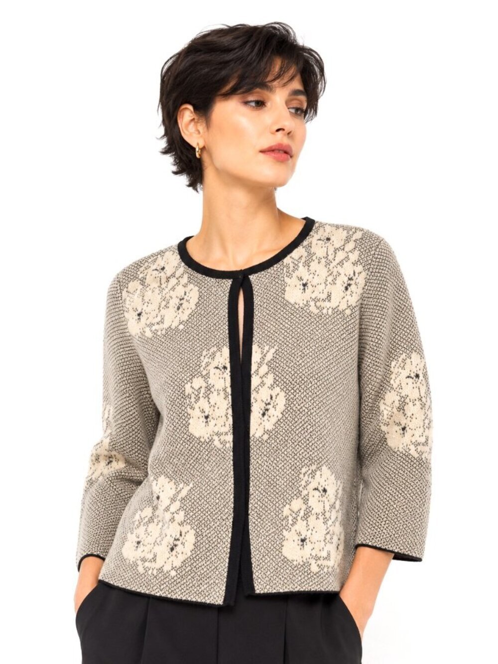Classiques Entier Navy Blue Alpaca Mohair Cardigan Sweater